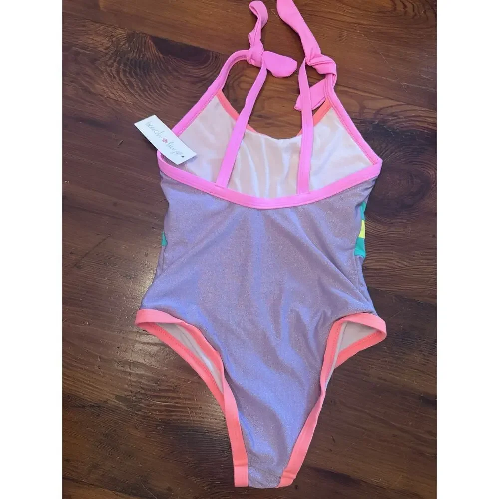 Beach Lingo Venice Beach Color-Block One-Piece Girl's Size 8 NWT